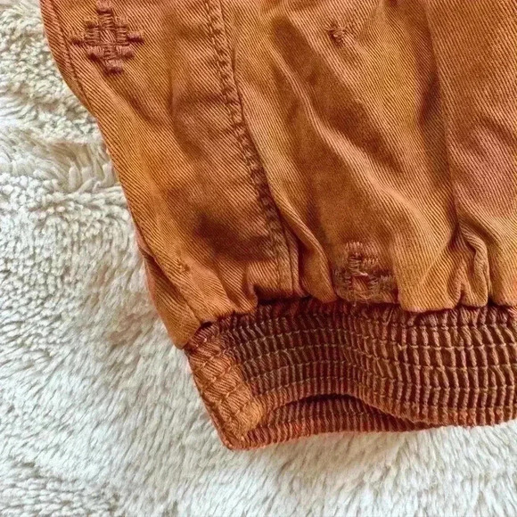 Anthropologie Rust Embroidered Joggers size XS - Picture 5 of 5